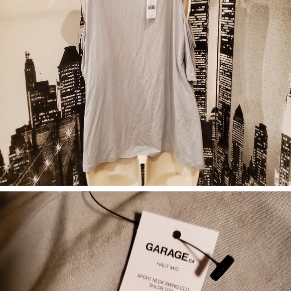 Garage new bleached sage size Large cold shoulder tee - Picture 4 of 4